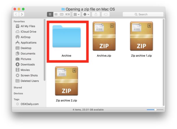 how to open zip files on mac