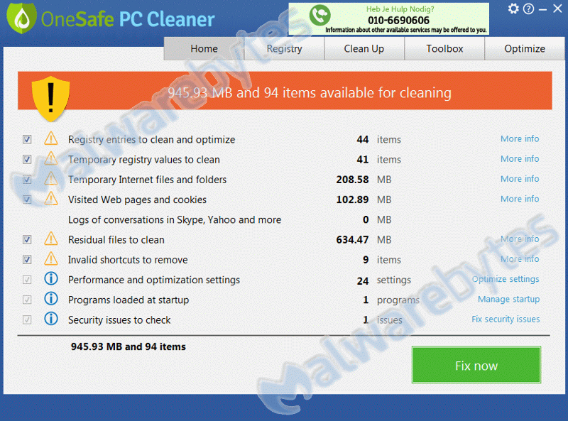 one safe cleaner pc